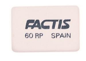 WHITE ERASER 60PCS.FACTIS.